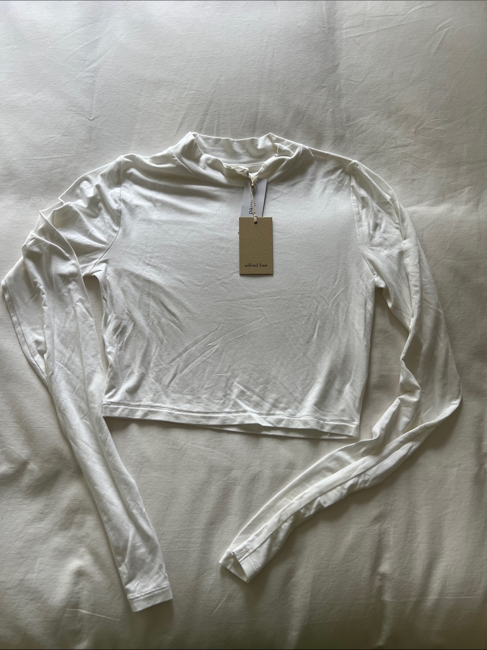 Aritzia Wilfred Free Janessa White Long Sleeve Top Size S